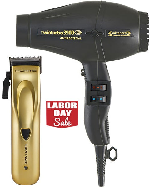 Turbo Power Twin Turbo 3900 Advanced Ceramic and Ionic + Diffuser and Turbo Power Forte Clipper